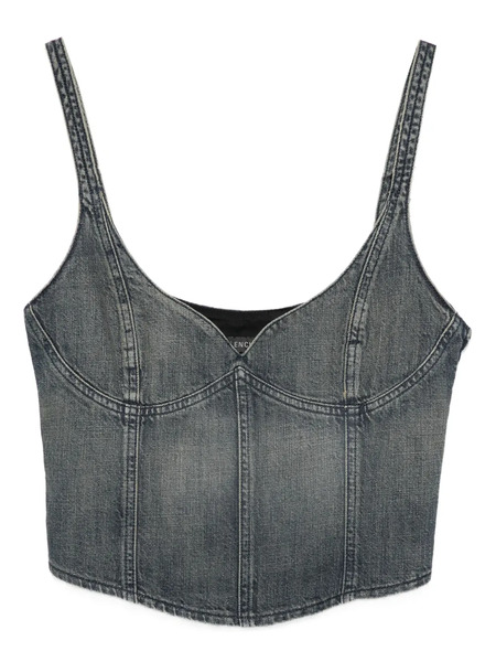  Balenciaga Denim Bustier Top - Blue 