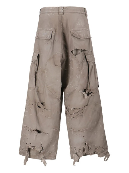  Balenciaga Distressed Cargo Pants - Brown 