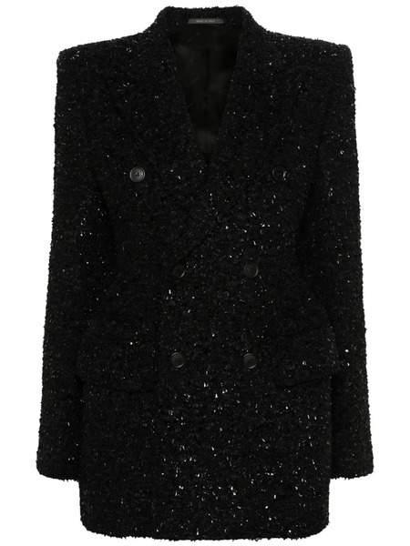  Balenciaga Double-breasted Bouclé Blazer - Black 