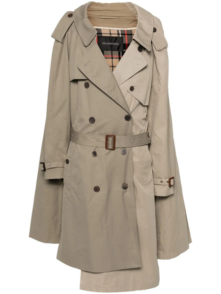  Balenciaga Double Sleeve Trench Coat - Neutrals 