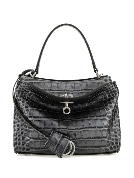  Balenciaga Embossed Croc Rodeo Tote Bag - Grey 