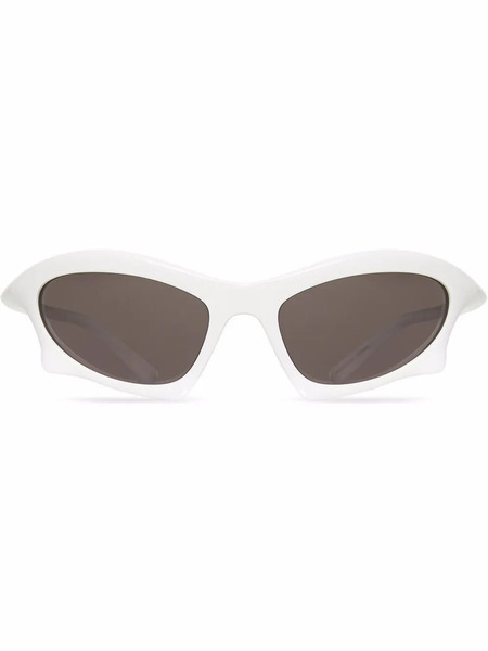  Balenciaga Eyewear Bat Rectangle-frame Sunglasses - White 