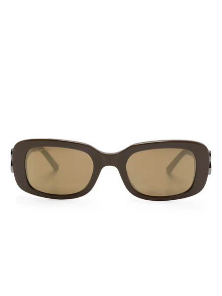 Balenciaga Eyewear Everyday Rectangle-frame Sunglasses - Brown 
