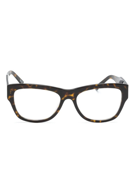 Balenciaga Eyewear Logo-embossed Square-frame Glasses - Brown 