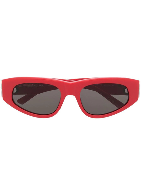  Balenciaga Eyewear Logo-plaque Arm Sunglasses - Red 