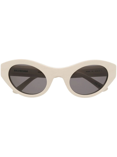  Balenciaga Eyewear Monogram Cat-eye Frame Sunglasses - Neutrals 