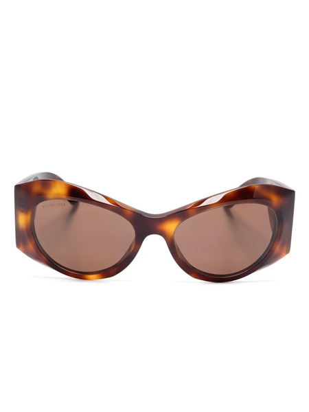  Balenciaga Eyewear Oval-frame Sunglasses - Brown 