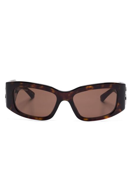  Balenciaga Eyewear Rectangle-frame Sunglasses - Brown 