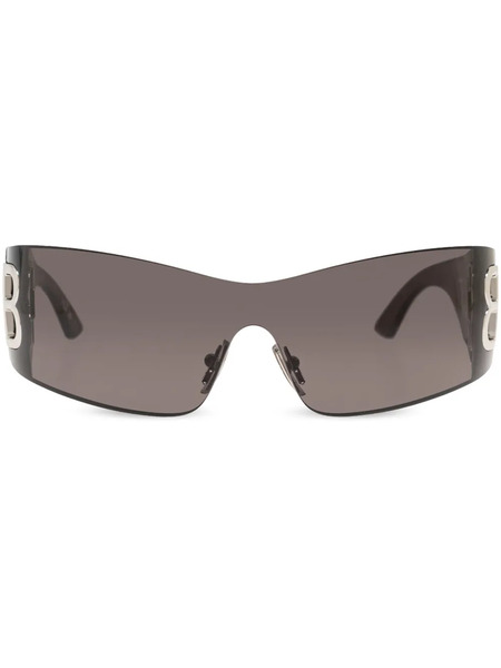  Balenciaga Eyewear Shield Frame Logo Sunglasses - Black 