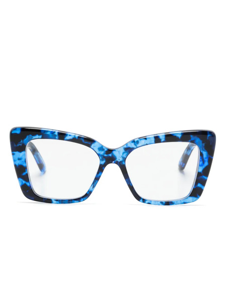  Balenciaga Eyewear Tortoiseshell Cat-eye Glasses - Blue 
