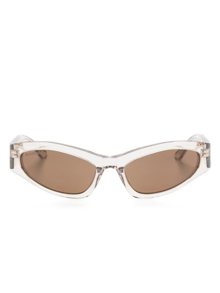  Balenciaga Eyewear Wraparound-frame Sunglasses - Brown 