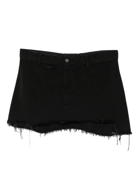  Balenciaga Frayed Mini Skirt - Black 