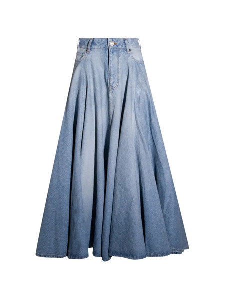  Balenciaga Godet Panelled Maxi Skirt - Blue 