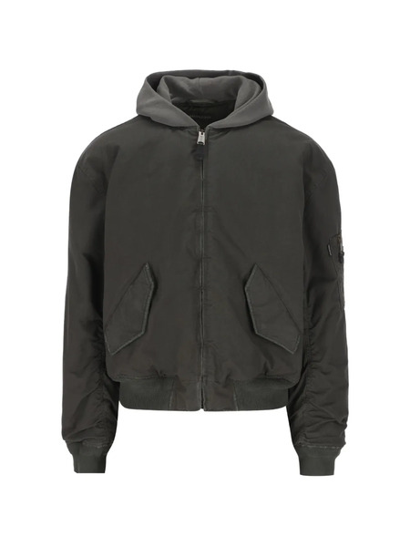  Balenciaga Hooded Bomber Jacket - Grey 