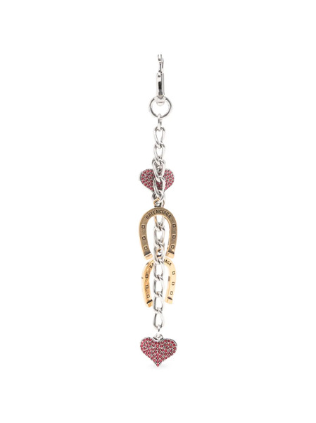  Balenciaga Horseshoe Heart Keyring - Silver 