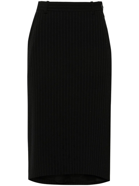  Balenciaga Hourglass Midi Skirt - Black 
