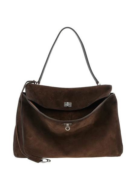  Balenciaga Large Rodeo Suede Tote Bag - Brown 