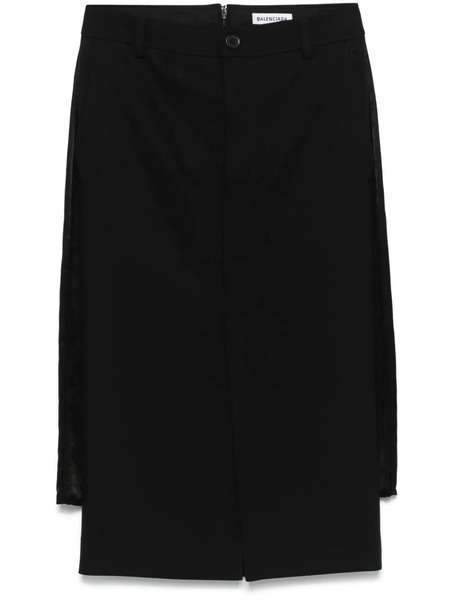  Balenciaga Layered Midi Skirt - Black 