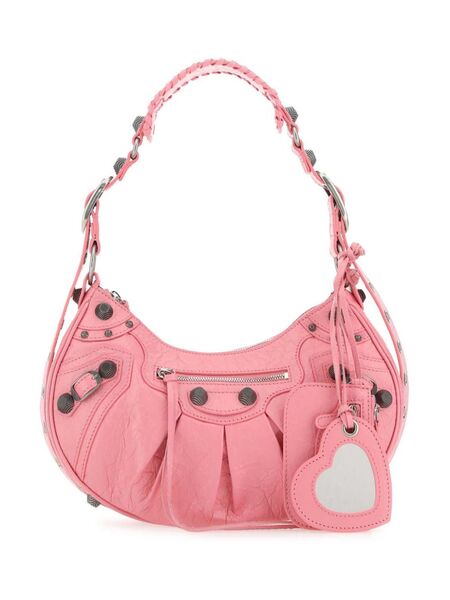  Balenciaga Le Cagole S Leather Shoulder Bag - Pink 