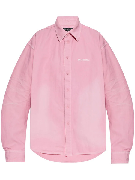  Balenciaga Logo-embroidered Shirt - Pink 