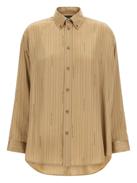  Balenciaga Logo-striped Shirt - Neutrals 