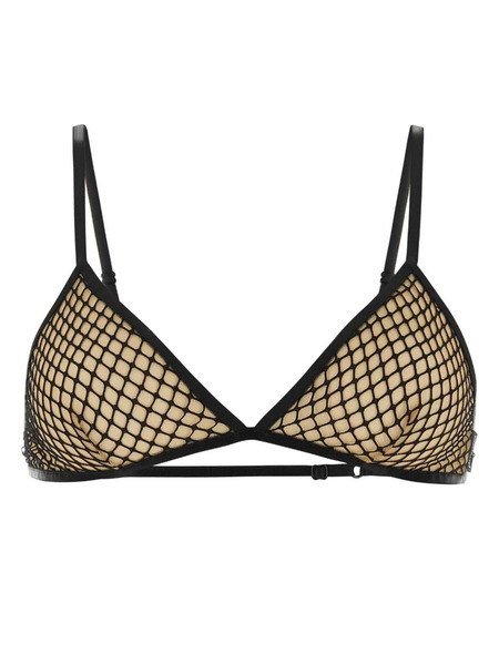  Balenciaga Mesh-detail Triangle Bra - Black 