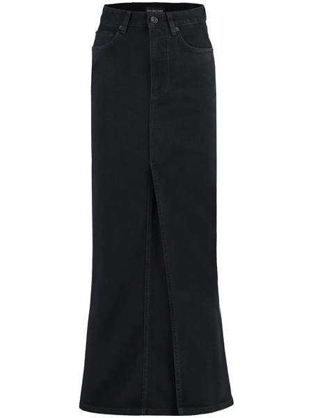  Balenciaga Mid-rise Denim Skirt - Black 