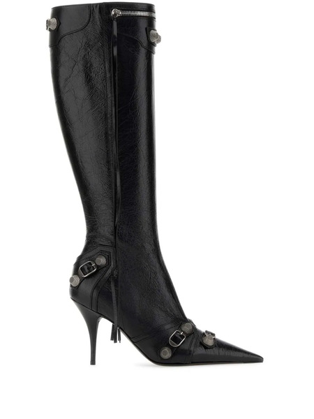  Balenciaga 90mm Cagole Leather Boots - Black 
