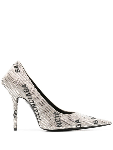  Balenciaga 110mm Square Knife Pumps - Silver 