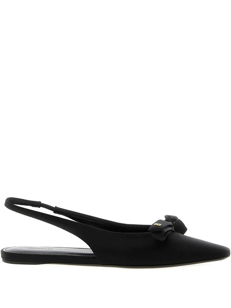  Balenciaga Nano Bow Slingback Flat Pumps - Black 