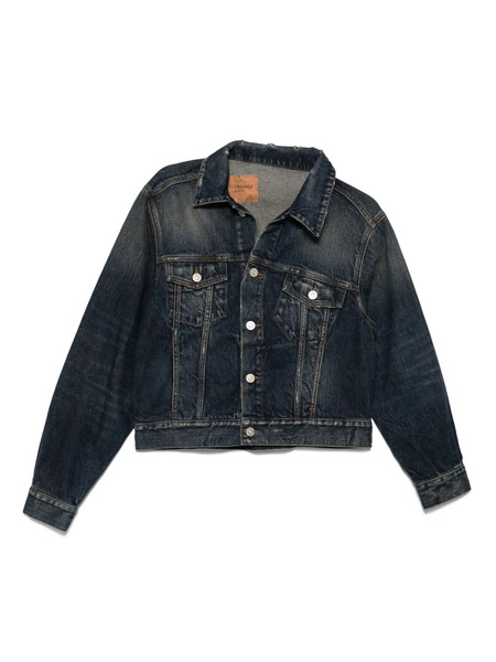  Balenciaga Off-shoulder Denim Jacket - Blue 