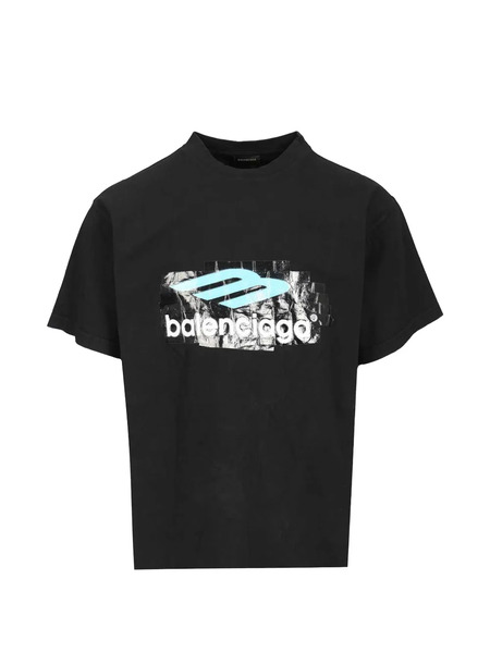  Balenciaga Oversized Printed T-shirt - Black 