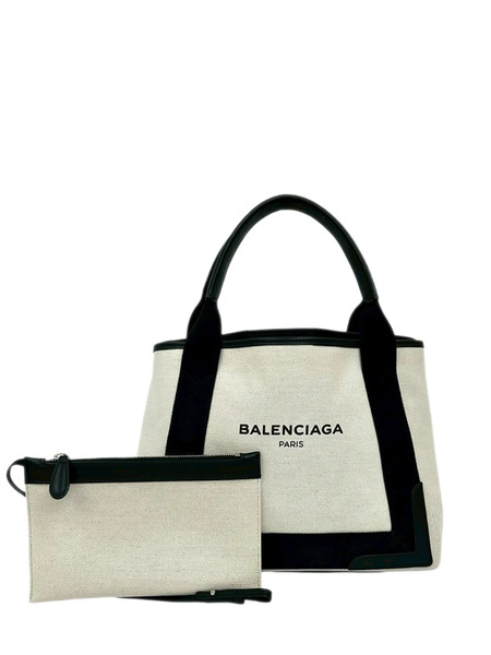  Balenciaga Pre-owned 2005-2025 Canvas Navy Cabas S Tote Bag - Black 