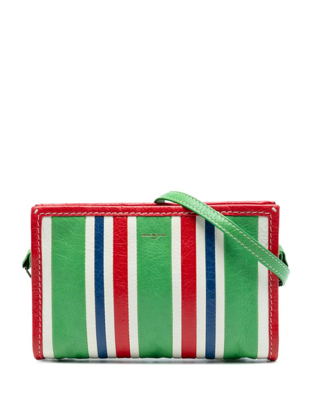  Balenciaga Pre-owned 2017 Lambskin Bazar Crossbody Bag - Green 