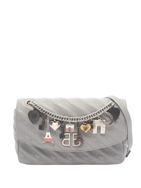  Balenciaga Pre-owned 2010-2026 Leather Bb Round Charm Shoulder Bag - Grey 