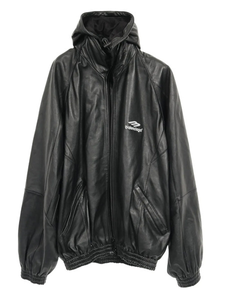 Balenciaga Pre-owned 2000s 3b Icon Leather Track Jacket - Black 