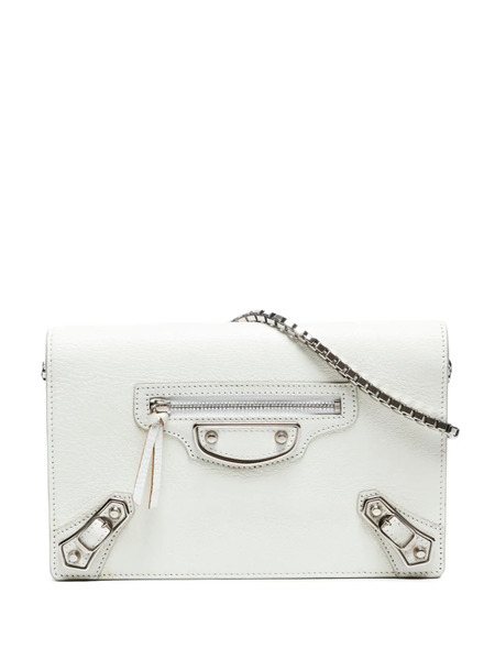  Balenciaga Pre-owned 2010s Leather Chain Crossbody Bag - White 