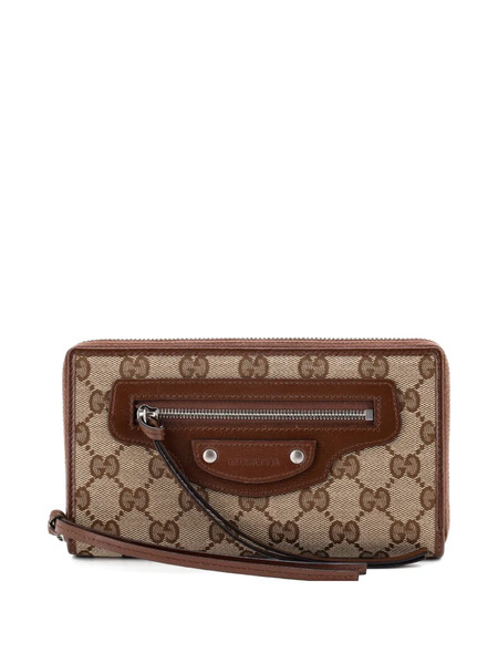  Balenciaga Pre-owned X Gucci The Hacker Project Neo Classic Zip Wallet Gg Canvas Long Small Wallets - Brown 