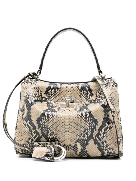  Balenciaga Rodeo Snakeskin-effect Tote Bag - Neutrals 