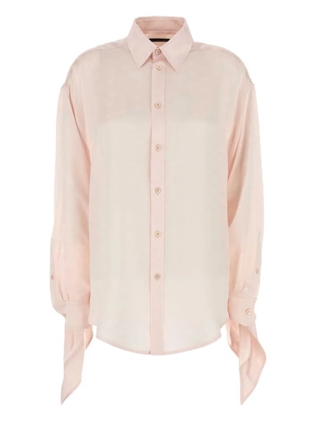  Balenciaga Silk Ruffled Shirt - Pink 