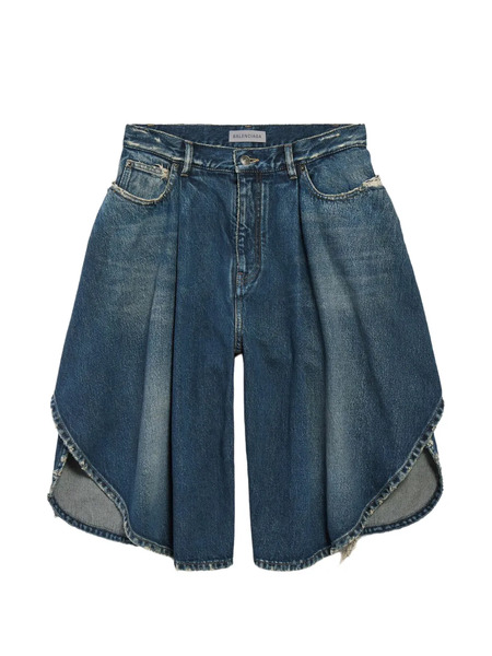  Balenciaga Tulip Denim Shorts - Blue 