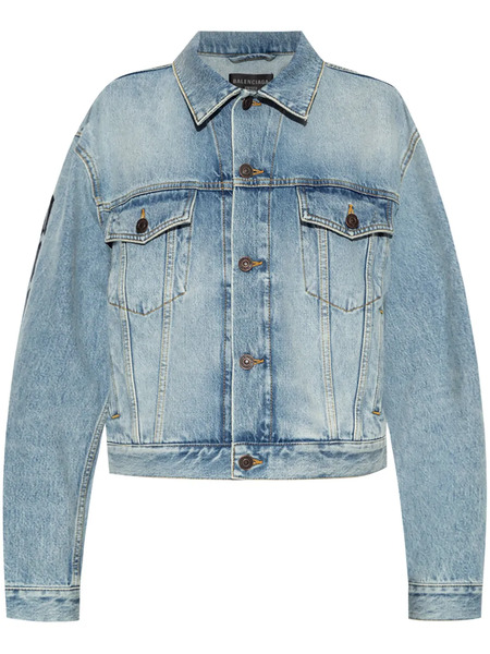  Balenciaga Washed Denim Jacket - Blue 