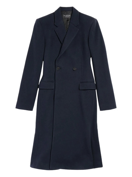 Balenciaga Wool Double-breasted Coat - Blue 