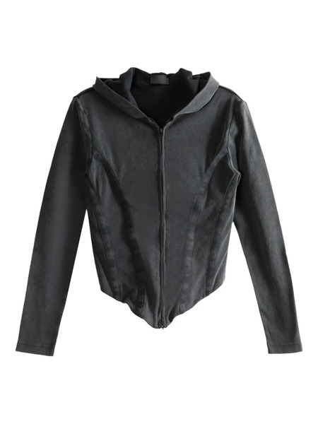  Balenciaga Zip Top Hoodie - Grey 
