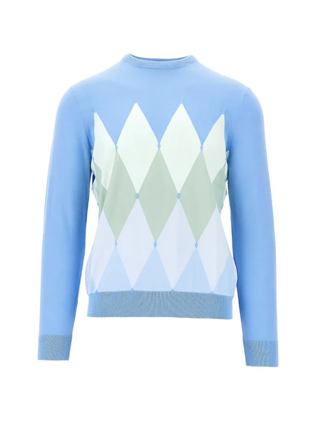  Ballantyne Argyle-pattern Crew Neck Sweater - Blue 