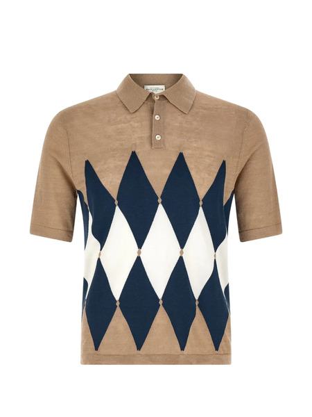  Ballantyne Argyle-pattern Short-sleeve Polo Shirt - Neutrals 