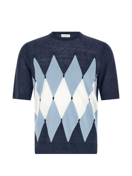  Ballantyne Argyle-pattern T-shirt - Blue 