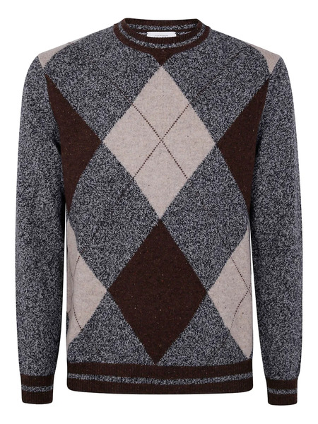  Ballantyne Argyle-pattern Wool Sweater - Grey 