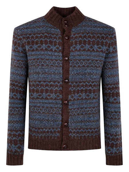  Ballantyne Fair-isle Jacquard Cardigan - Brown 