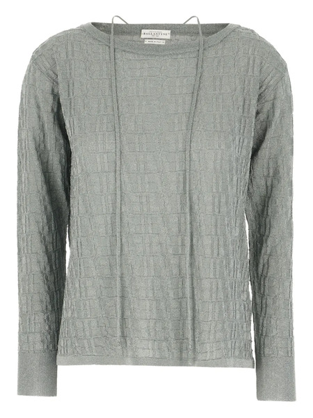  Ballantyne Textured Knit Jumper - Grey 